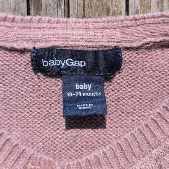Baby Gap 18-24 Months Brown Rose Ruffle Button Front Cardigan - Picture 2 of 8